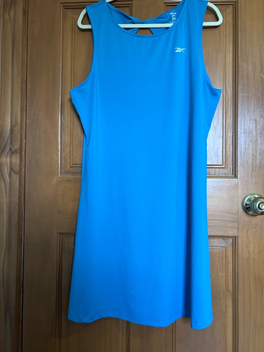 Reebok Bright Blue Twist-Back Mini Dress